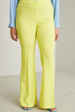 Pantaloni flare in cady - Giallo