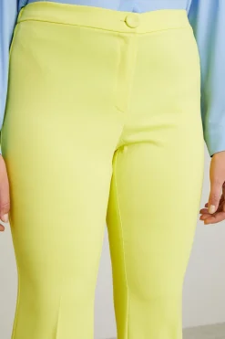 Pantaloni flare in cady - Giallo
