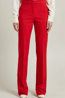 Pantaloni flare in cady - Rosso