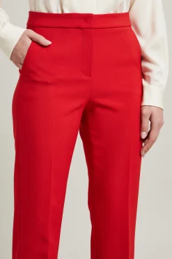 Pantaloni flare in cady - Rosso