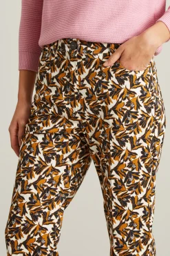 Pantaloni flare in drill - Arancione Nero Bianco