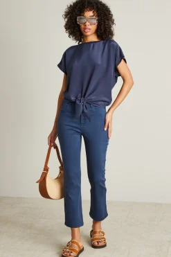 Pantaloni flare in drill - Blu