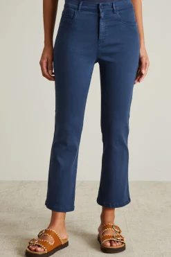 Pantaloni flare in drill - Blu