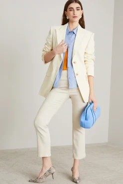 Pantaloni flare in drill - Ecru