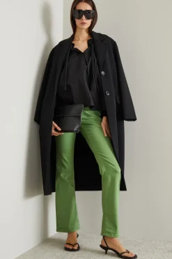 Pantaloni flare in drill - Verde