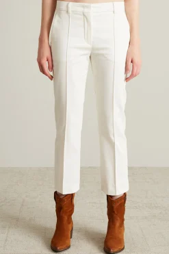 Pantaloni flare in gabardina - Bianco