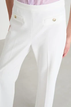 Pantaloni flare in jersey crepe - Bianco
