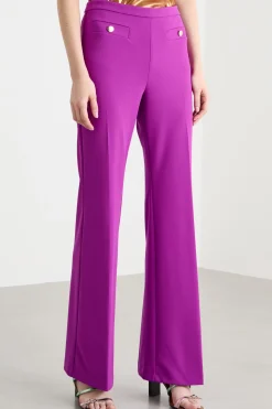 Pantaloni flare in jersey crepe - Viola