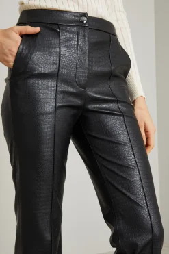Pantaloni flare in jersey spalmato stampa cocco - Nero
