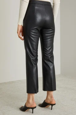 Pantaloni flare in jersey spalmato stampa cocco - Nero