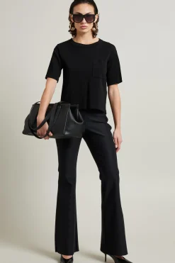 Pantaloni flare in jersey tecnico - Nero