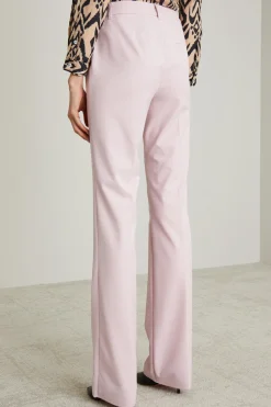 Pantaloni flare in tela - Rosa Polvere