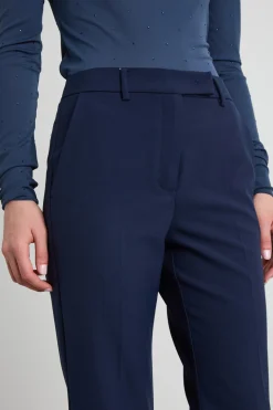 Pantaloni flare in tela stretch - Blu Notte