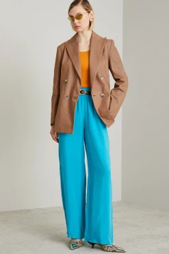 Pantaloni fluidi con coulisse - Turchese