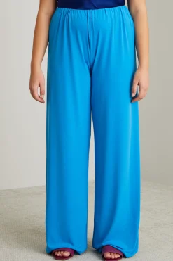 Pantaloni fluidi in jersey - Blu
