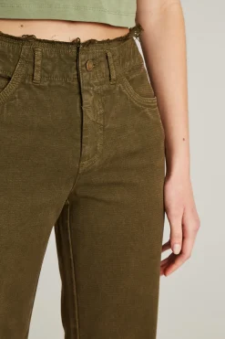 Pantaloni in cotone stretch - Verde Kaki