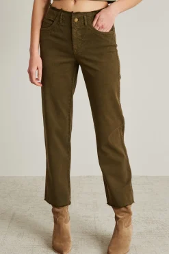 Pantaloni in cotone stretch - Verde Kaki