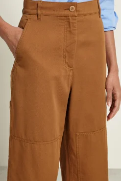 Pantaloni in cotone - Tabacco