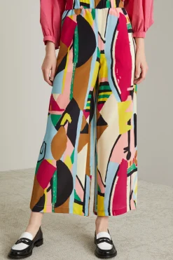 Pantaloni in crépe de chine - Beige Giallo Rosa