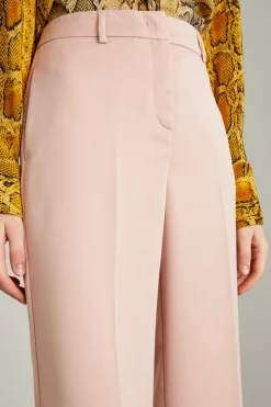 Pantaloni in enver satin - Rosa Polvere