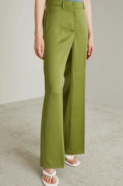 Pantaloni in enver satin - Verde