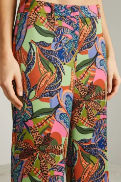 Pantaloni in enver satin - Verde Blu
