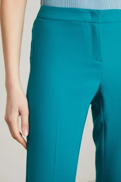 Pantaloni in envers satin - Azzurro Petrolio