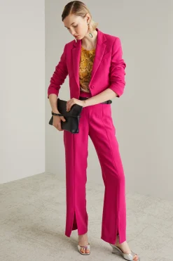 Pantaloni in envers satin - Fuxia