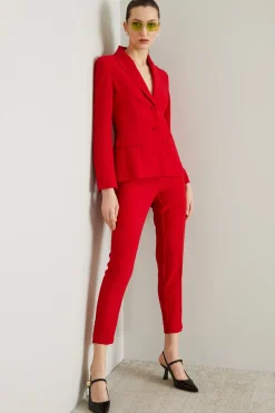 Pantaloni in envers satin - Rosso