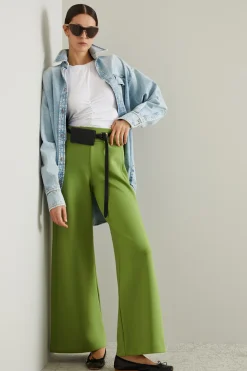 Pantaloni in jersey compatto - Verde Pistacchio