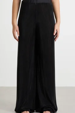 Pantaloni in jersey plissé - Nero