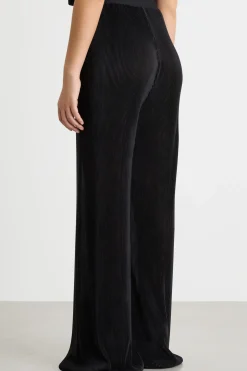 Pantaloni in jersey plissé - Nero
