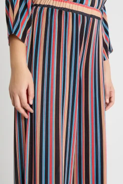 Pantaloni in jersey plissé - Nero Blu Rosa