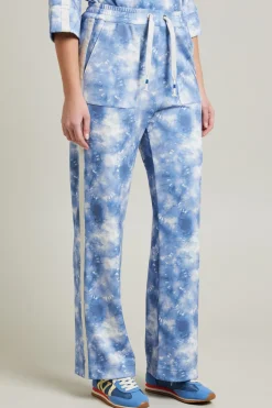 Pantaloni in jersey stampato - Azzurro Bianco