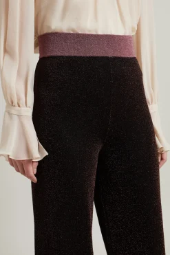 Pantaloni in lamè - Nero Bronzo