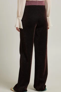 Pantaloni in lamè - Nero Bronzo
