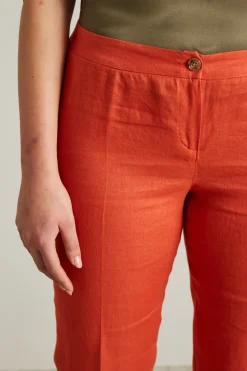 Pantaloni in lino - Arancio