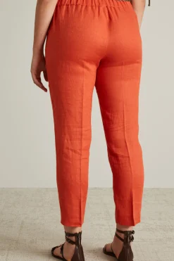 Pantaloni in lino - Arancio