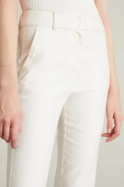 Pantaloni in lino effetto denim - Bianco
