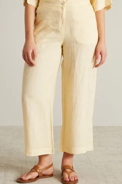 Pantaloni in lino - Giallo