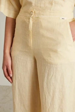 Pantaloni in lino - Giallo