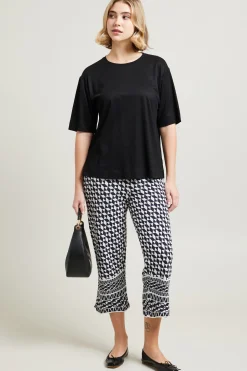 Pantaloni in maglia jacquard - Blu Bianco