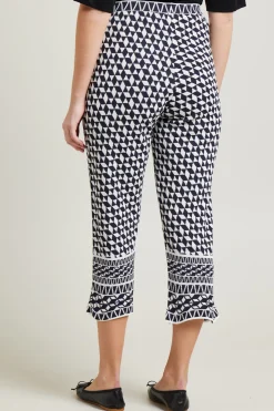 Pantaloni in maglia jacquard - Blu Bianco