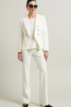 Pantaloni in misto cotone - Avorio