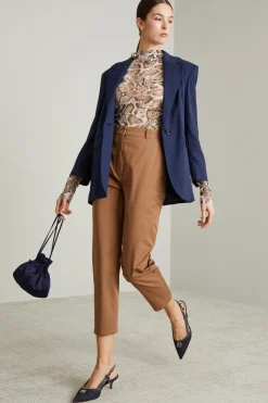Pantaloni in misto cotone - Caramello