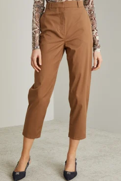 Pantaloni in misto cotone - Caramello