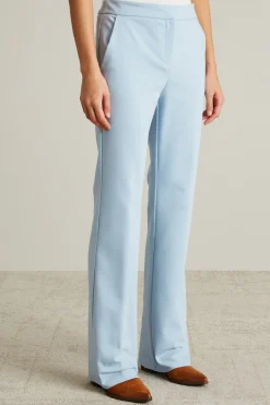 Pantaloni in misto cotone - Celeste