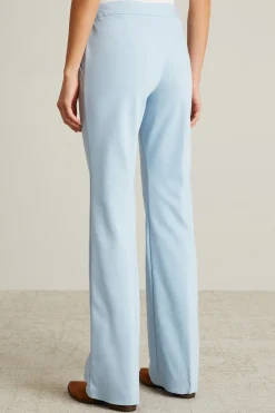 Pantaloni in misto cotone - Celeste