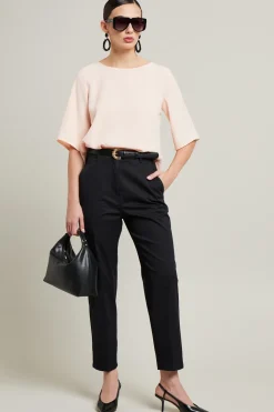 Pantaloni in misto cotone - Nero