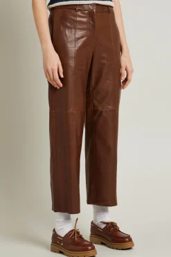 Pantaloni in nappa - Marrone